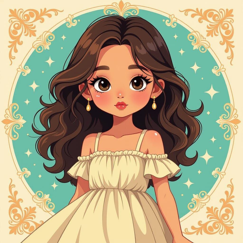 Girl with Cherubic Features in Eclectic Digital Art