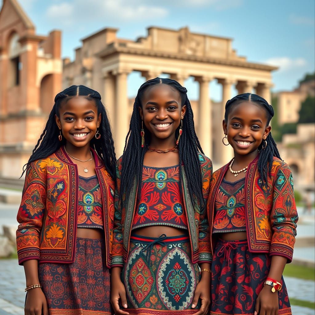 Dark-Skinned Girls Embody Maori Culture in Vibrant Rome Sett...