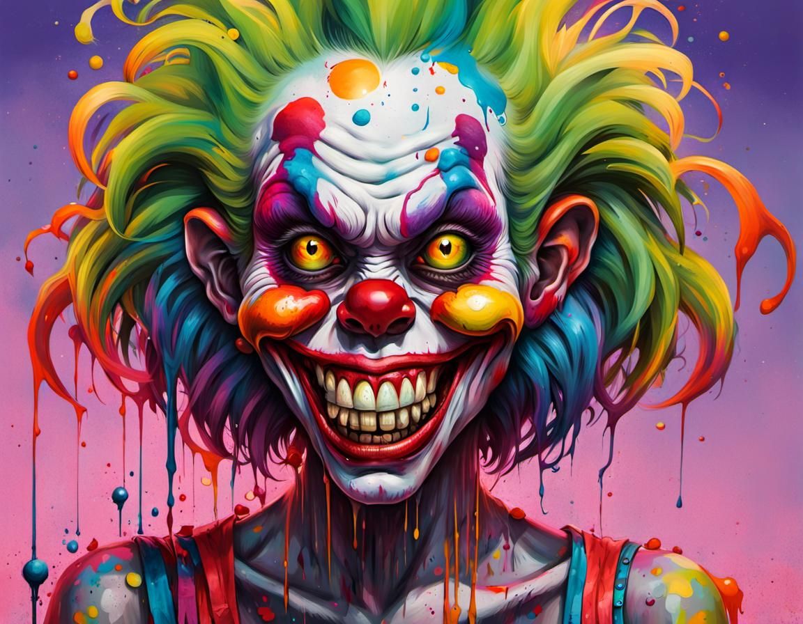 Zombie Monkey Clown Girl Graffiti Art