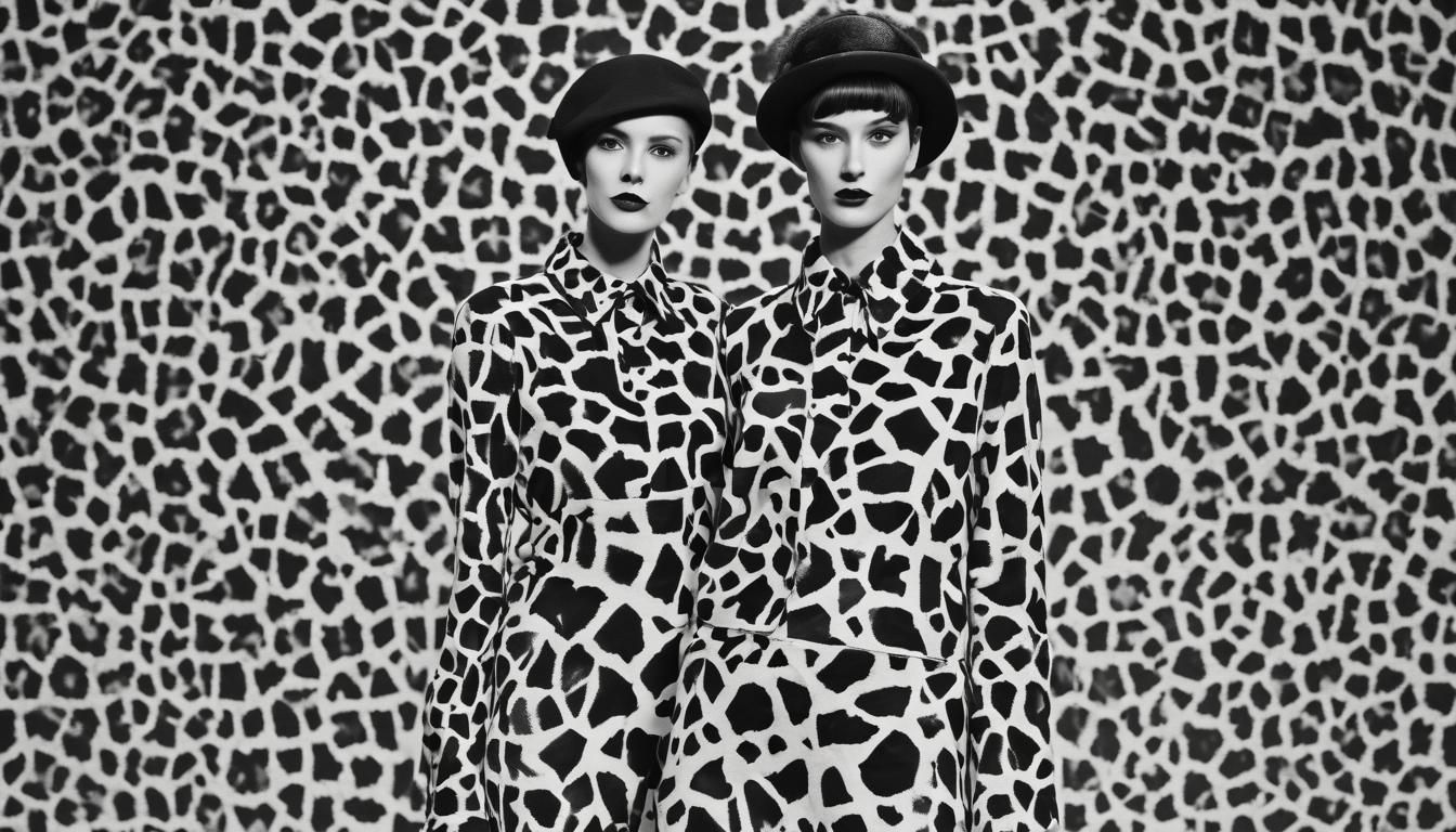 Giraffe Print Outfit in Black and White Photography