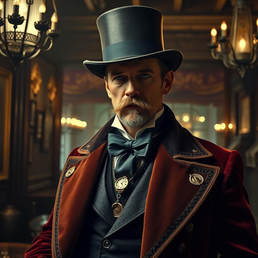 Neo-Victorian Gentleman in Ornate Setting