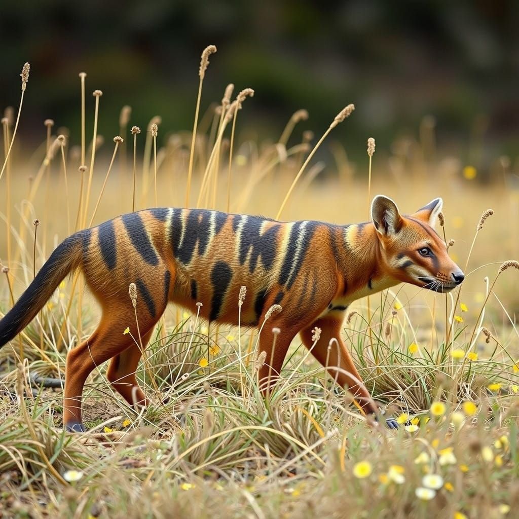 Tasmanian Tiger Hybrid in Vibrant Spring Landscape