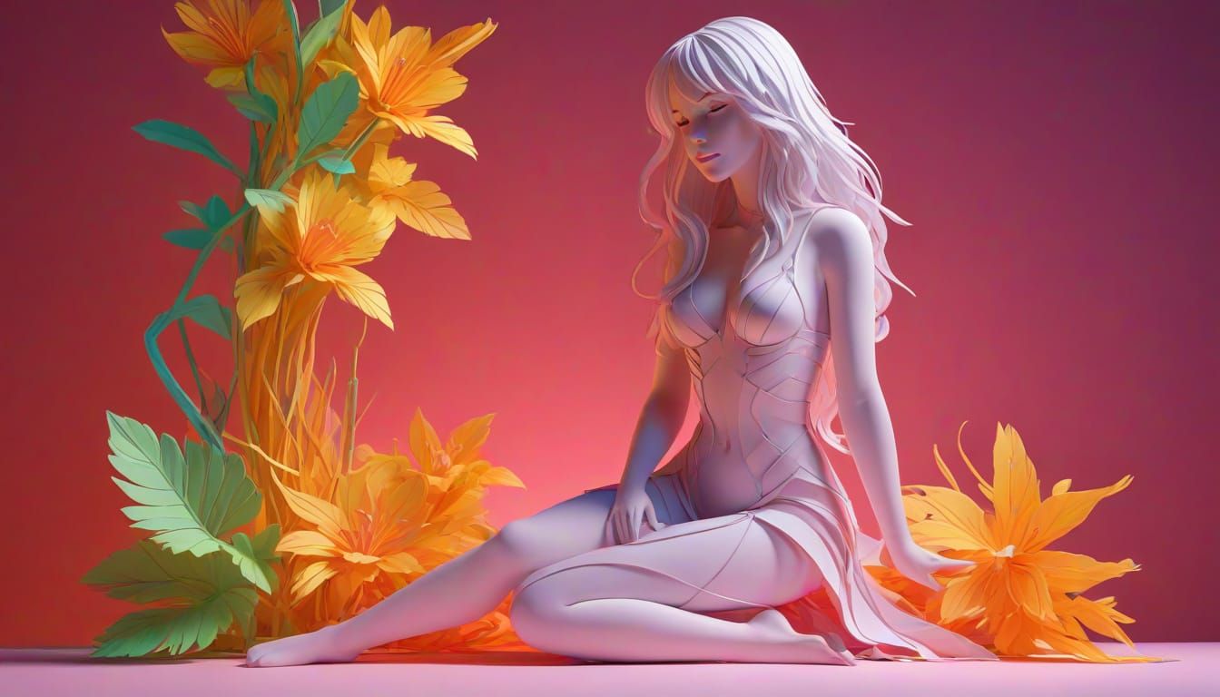 papercut anime supermodel, studio lighting