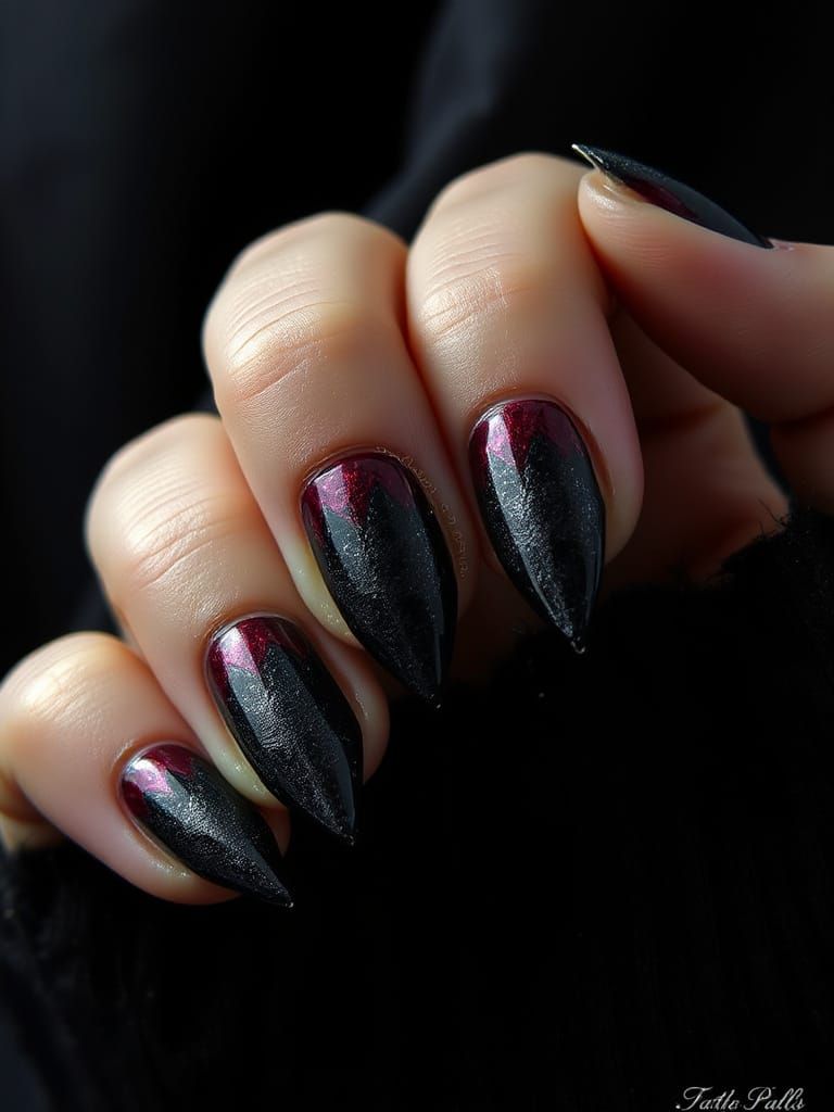 Gothic Beauty: Dark Romantic Nails in Victorian Style