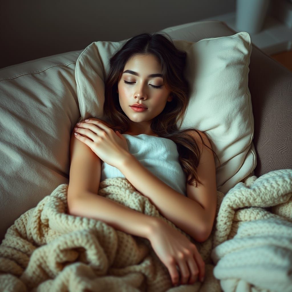 Cozy Woman Resting in the Style of Loish