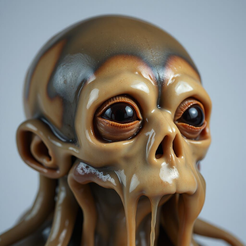 Gooey Charcoal Abstraction in a Dark, Surreal Realm