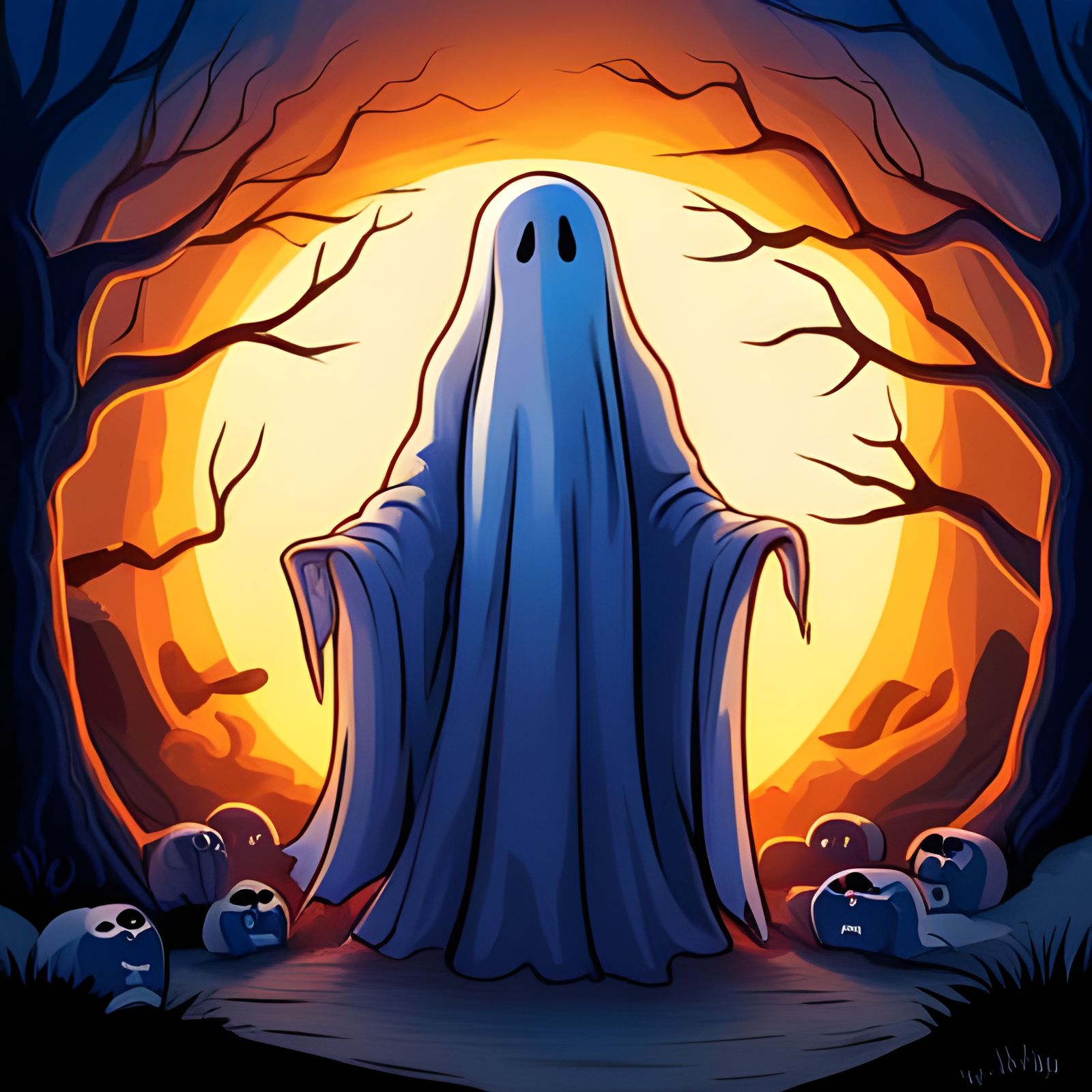 Simple Ghost Cartoon