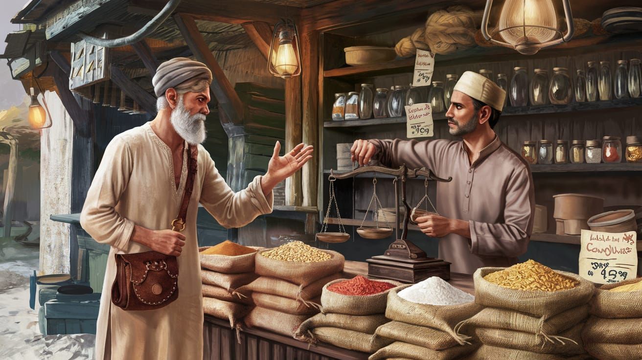 Old Village Grocery Shop in Ancient Islamic Town