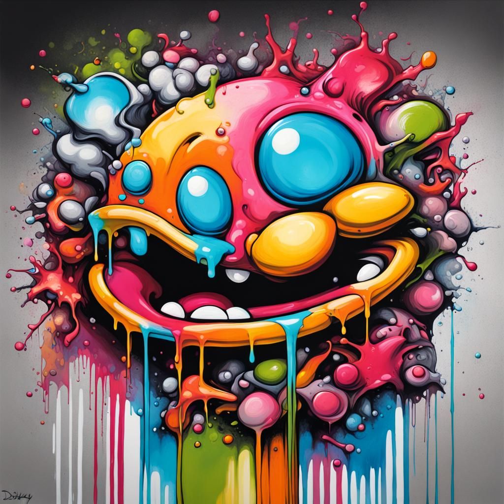 Colorful Graffiti Donkey in Street Art Style