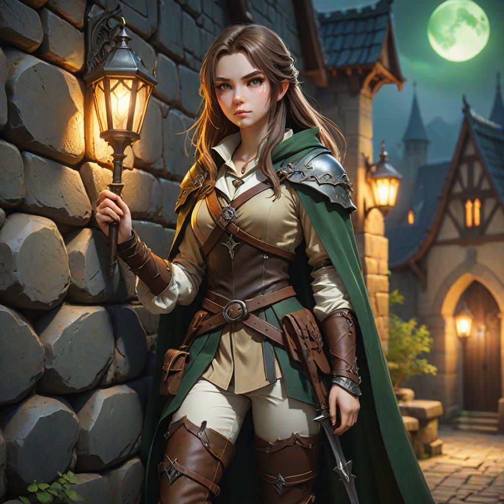 Ethereal Knightess in Moonlit Climb