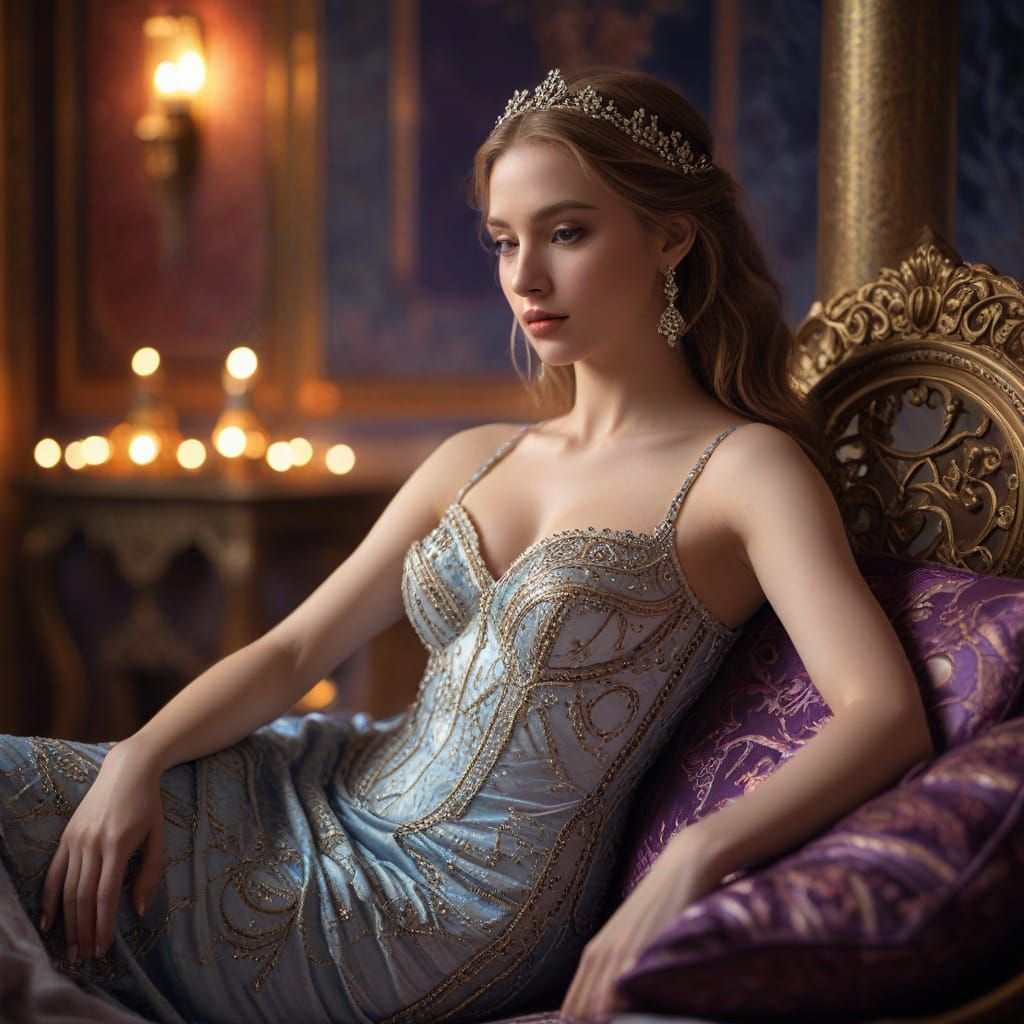 Ethereal Goddess in Oriental Splendor