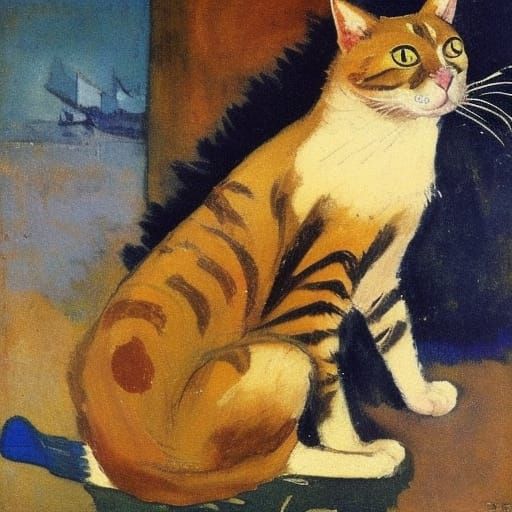 Cat's Australian Adventure: Vrubel & Marquet Style