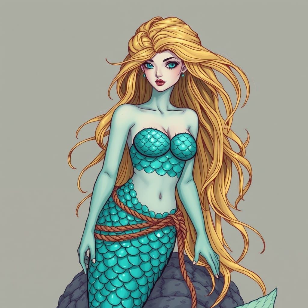 Bound Mermaid in Dreamy Aquatic Style