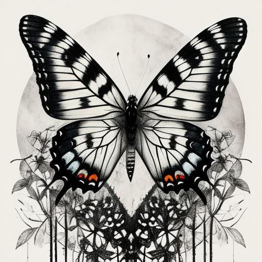 Ethereal Butterfly Illustration in Gammell Style