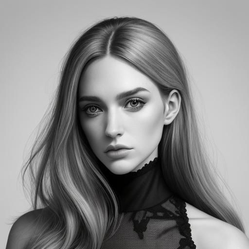 Elegant Woman's Portrait in Black and White Photography