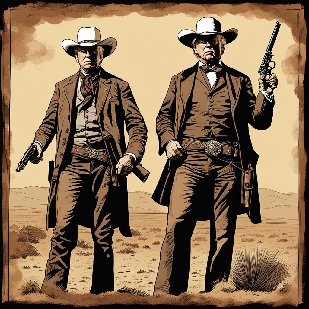 Trump vs Biden: Wild West Gunslingers Duel