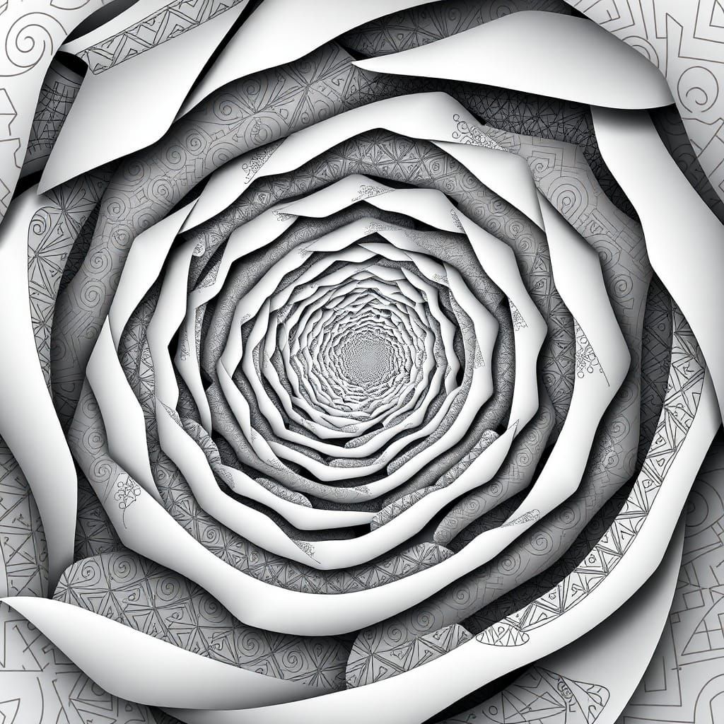 Abstract Concentric Fractal in 3D Shading