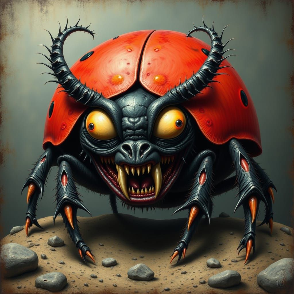 Dark Fantasy: Monstrous Ladybug Illustration