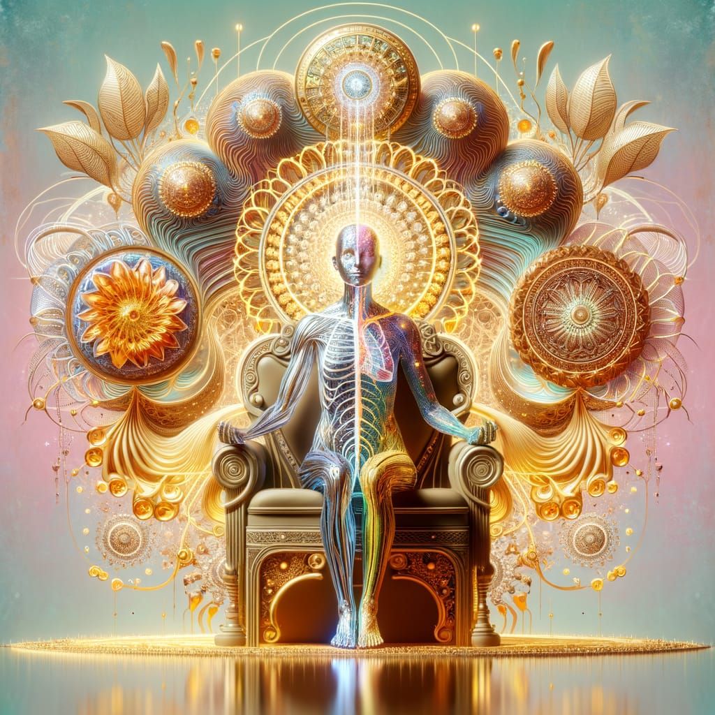 Elegant Neural Portrait with Golden Accents