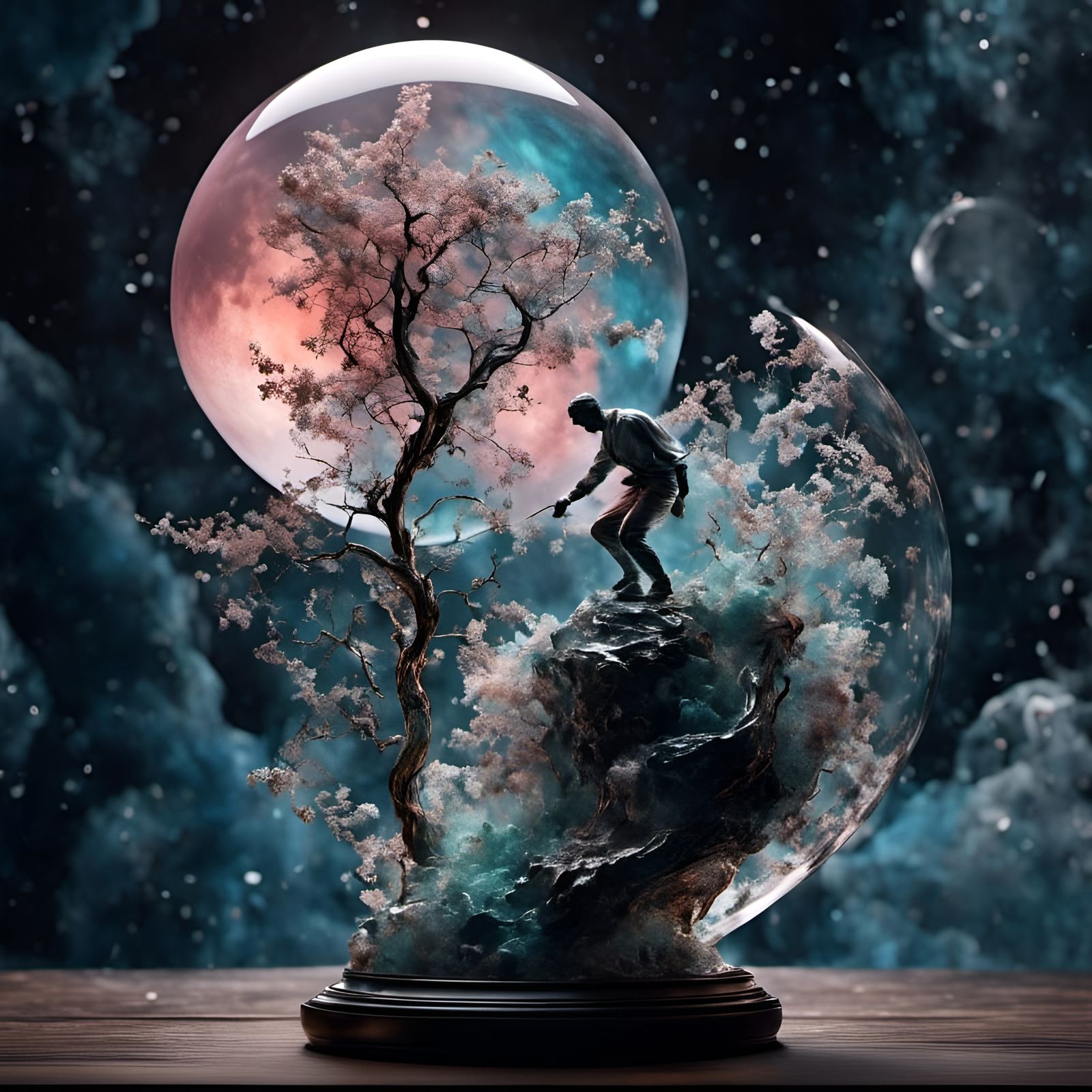 Moping Man with Moonlit Marbles