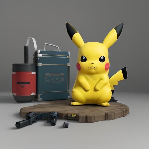 Detailed 3D Anime Pikachu Inspired by WLOP