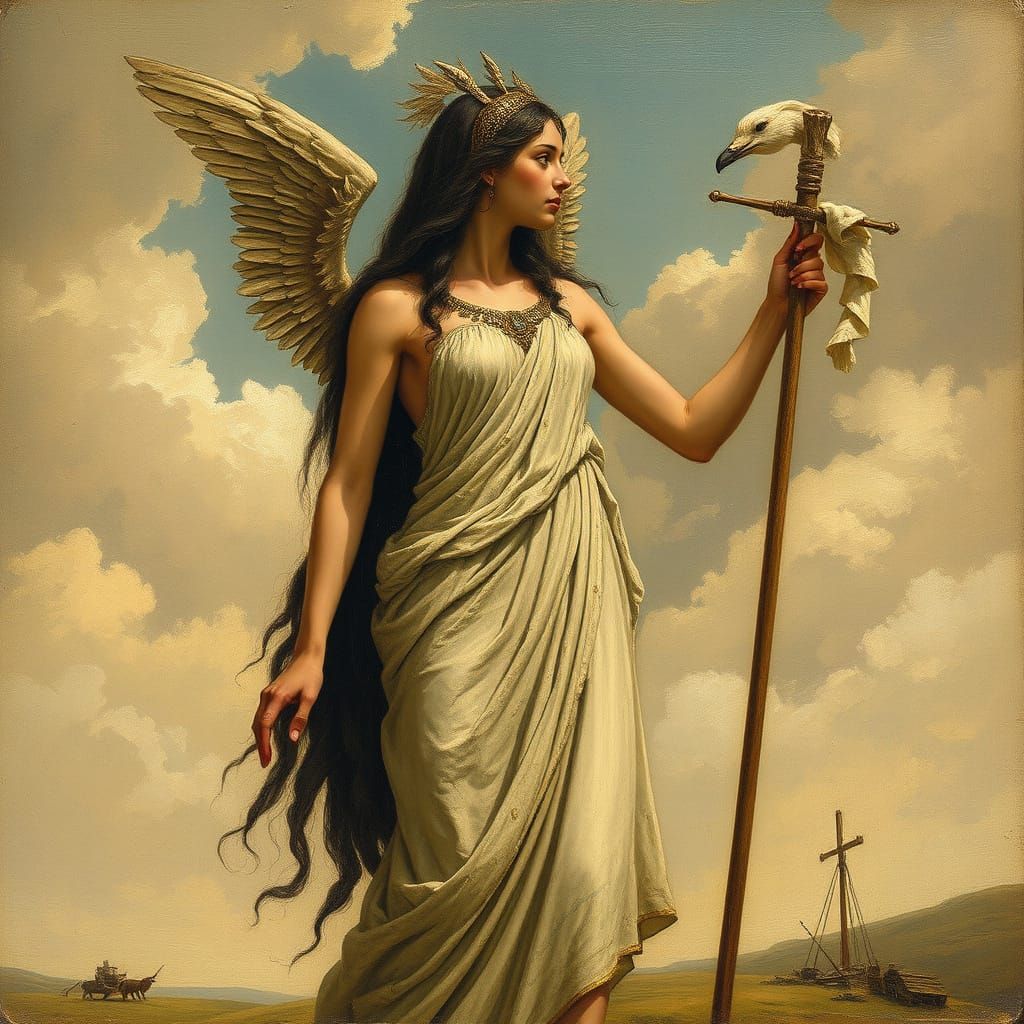 Ethereal Goddess in Ancient Assyrian Reverie