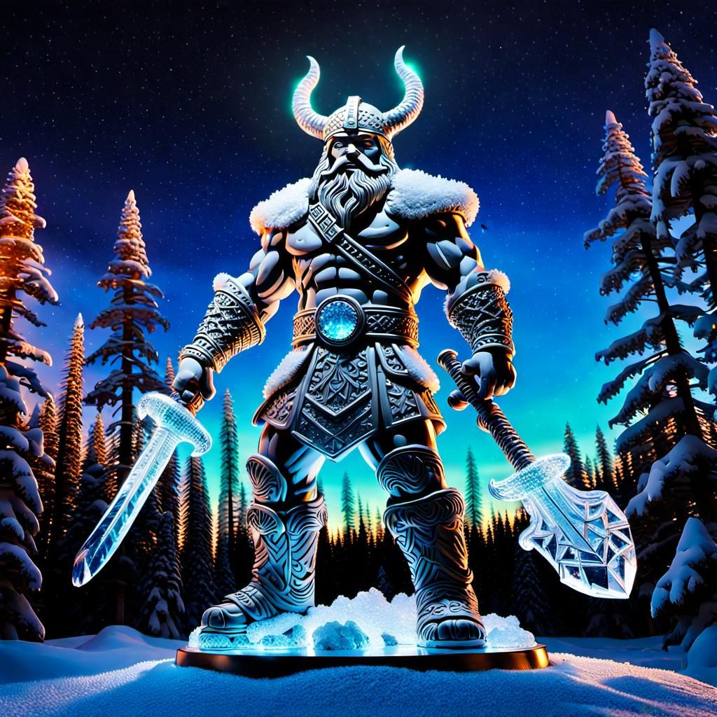 A crystal Viking warrior