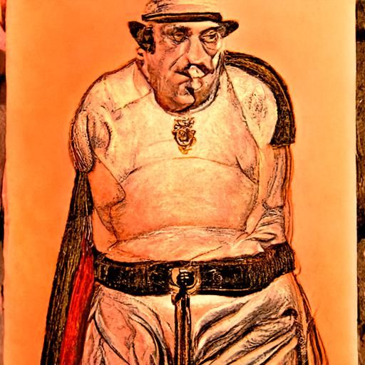 Tough Guy Mafia Boss Caricature Portrait