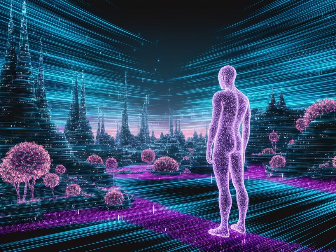 Digital World Built From Binary Code