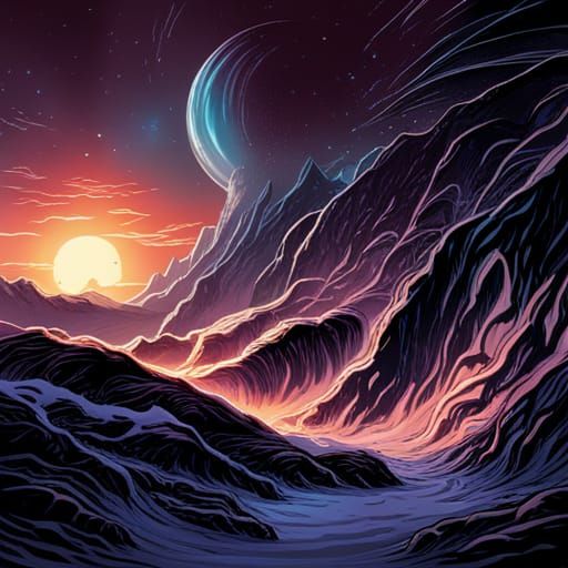 Alien Abduction in Comic Book Art Style