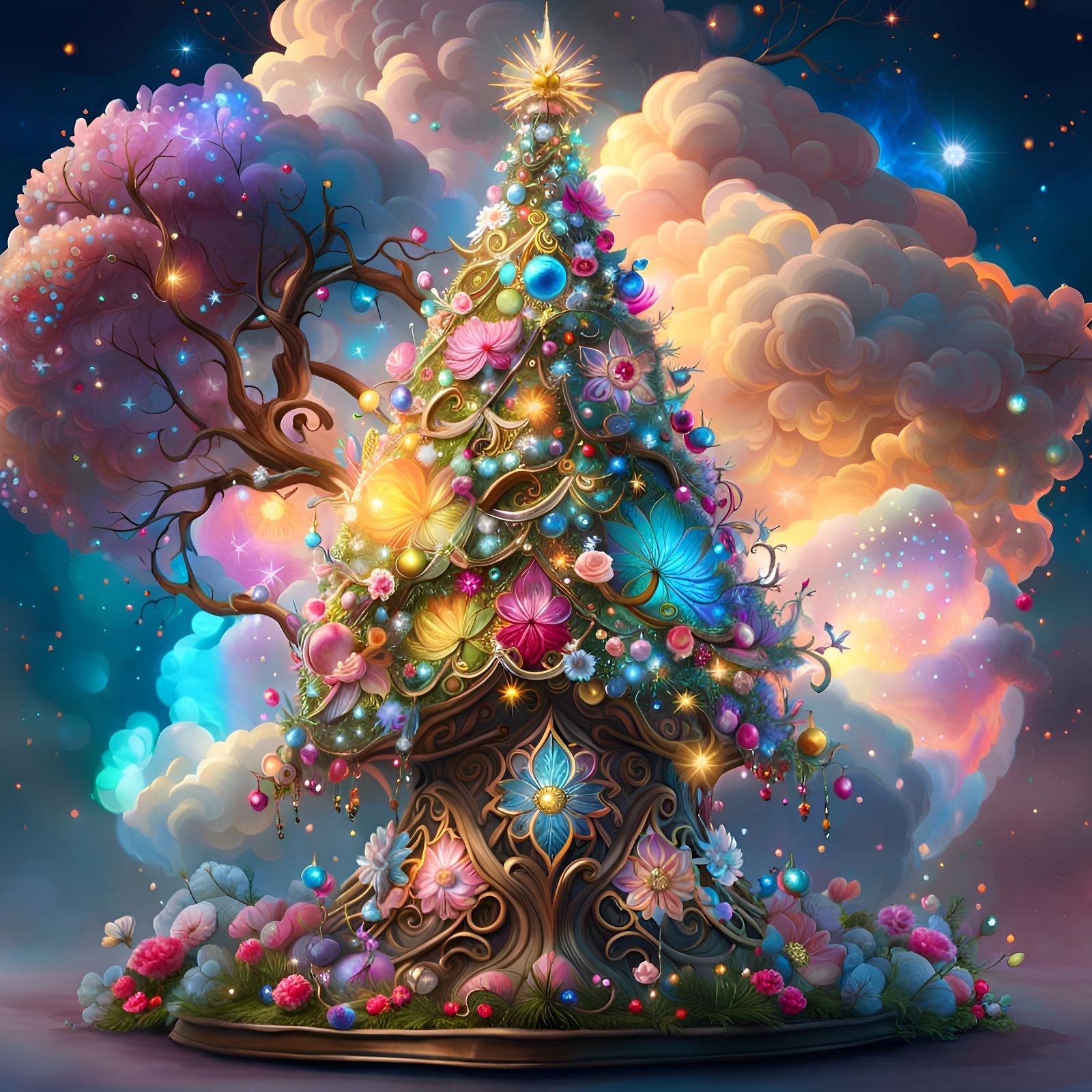 Dreamy Cloud Christmas Tree: A Borderland Fantasy