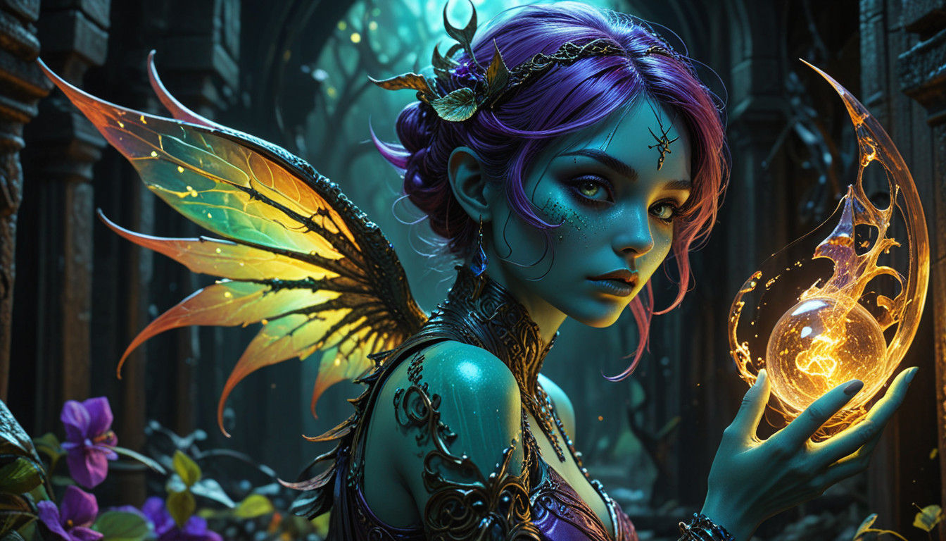 Gothic Fantasy Logo in Deep, Hyperrealistic Colors