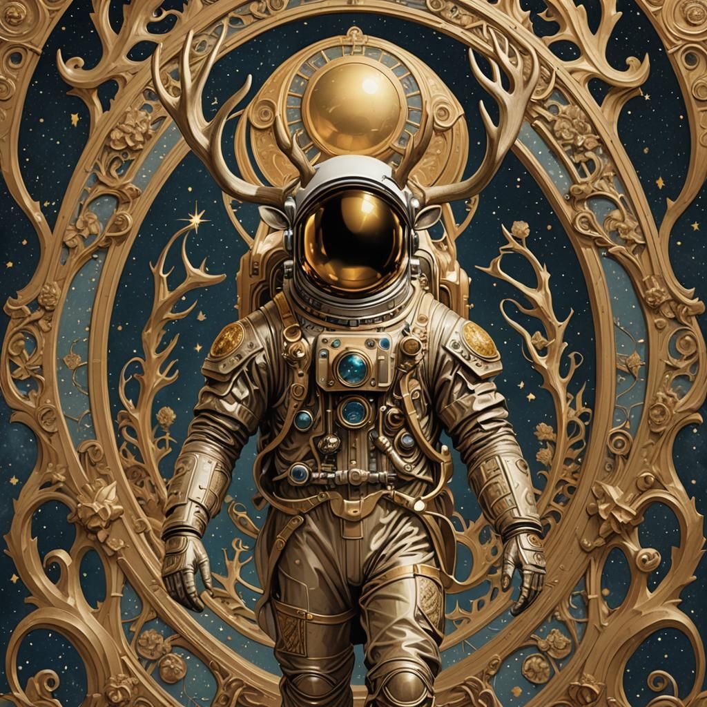 Astronaut with antlers