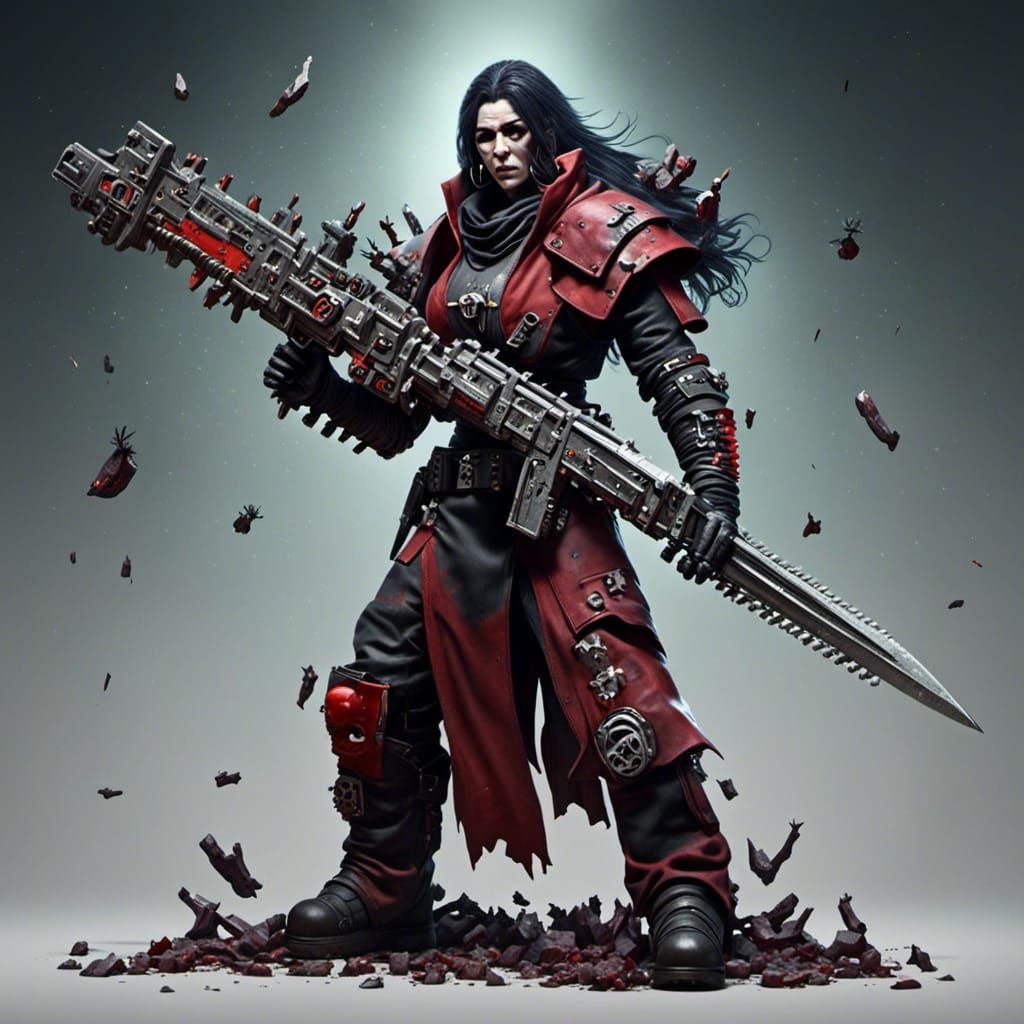 Warhammer 40K Chainsaw Sword in Sci-Fi Style