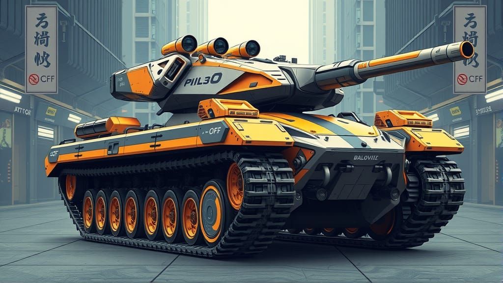Retro Sci-Fi Tank Concept Design in Japanese Mecha Style