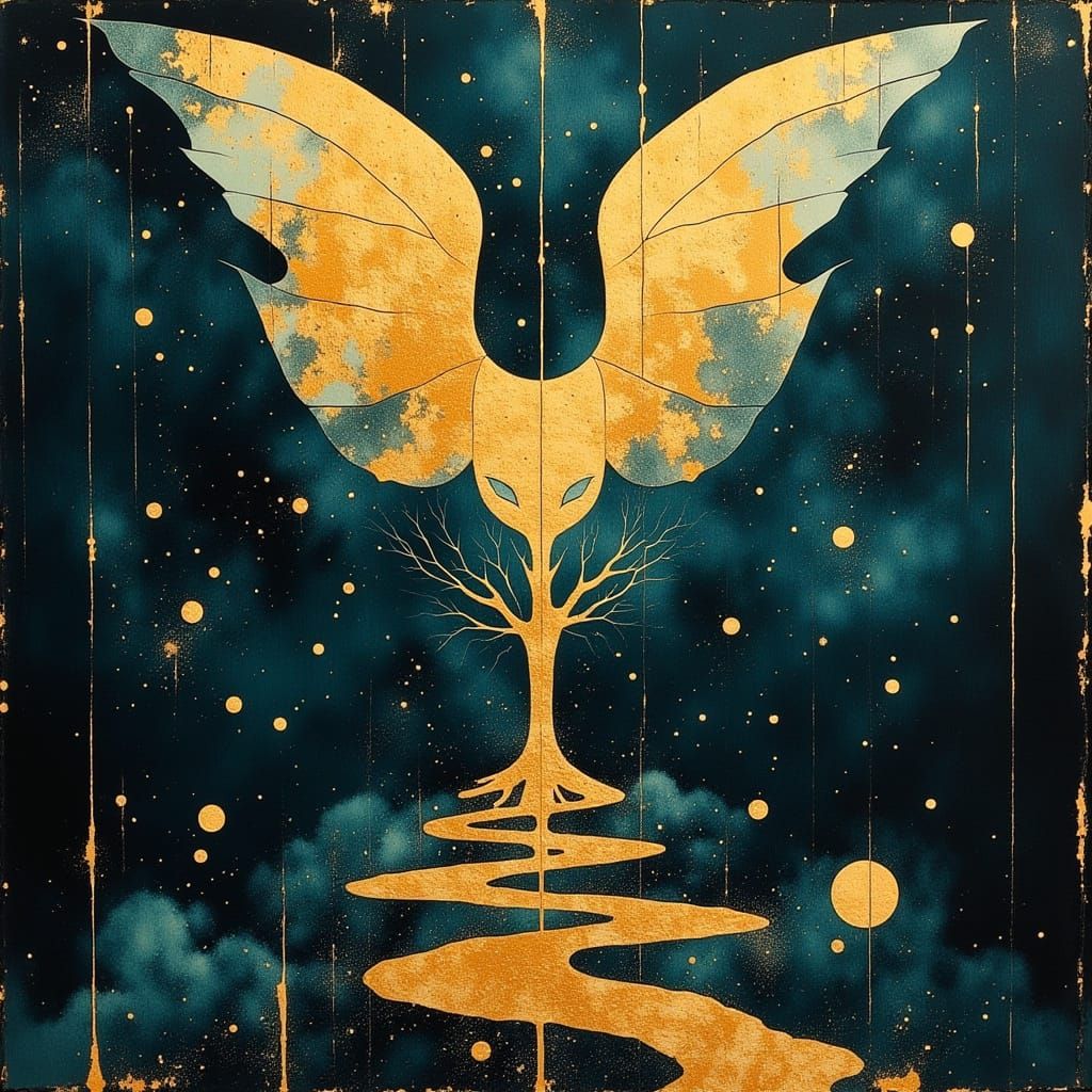 Ethereal Wisp Illuminated by Gilded Lore and Celestial Secre...