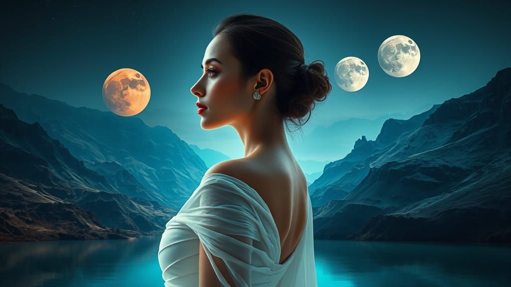 Stunning Woman Amidst Alien Landscape