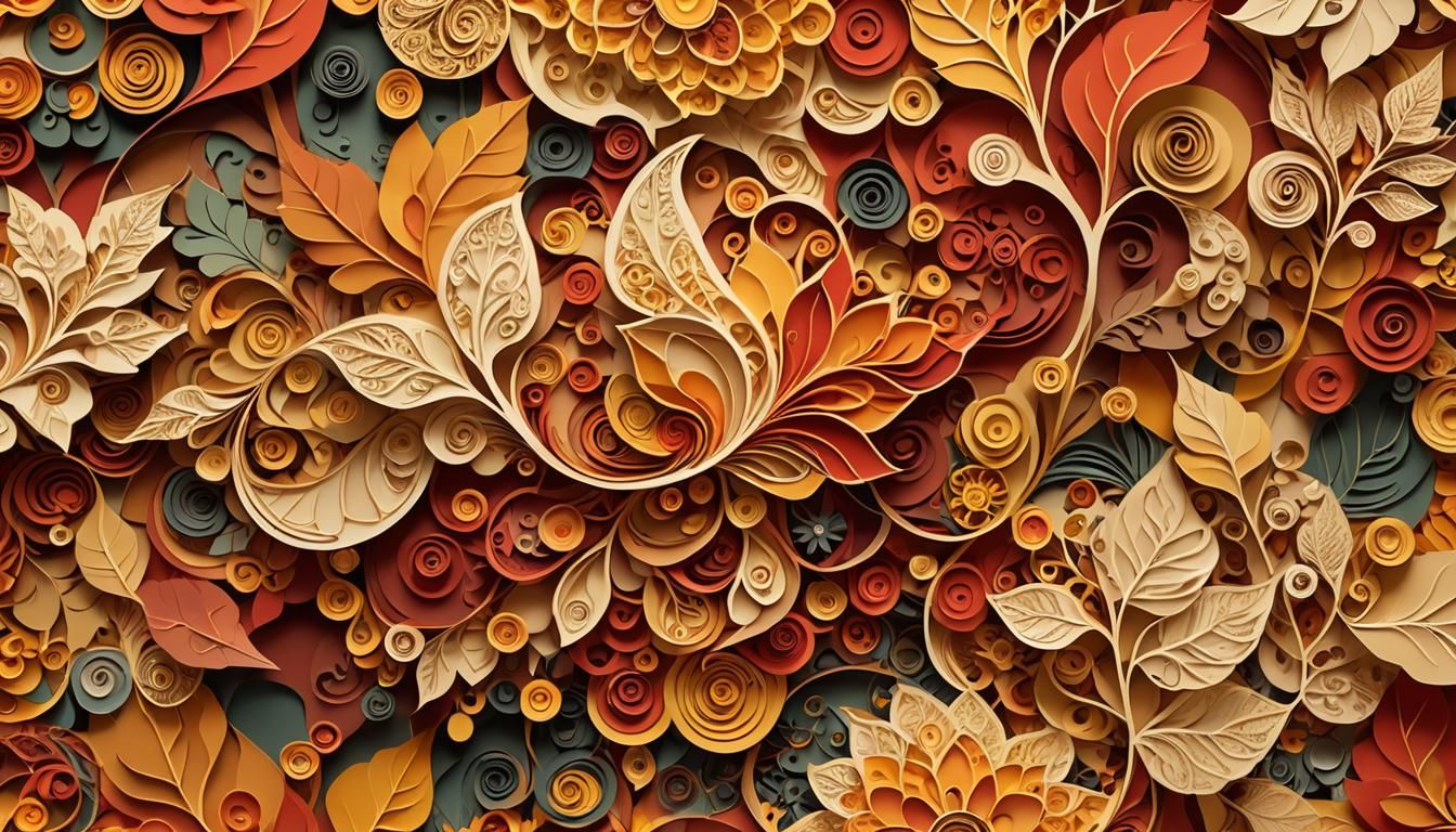 Cozy Autumn Wonderland: Abstract Vector Fractal Art