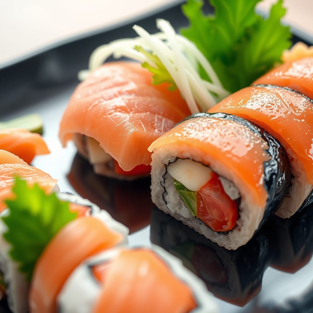 Sushi Art in Vibrant Anime Style