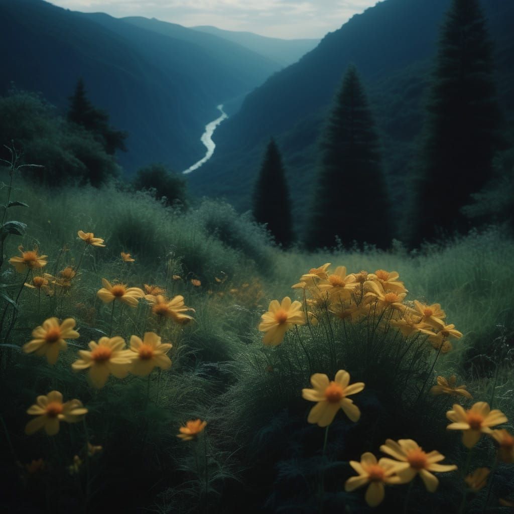 Timeless Lush Flowers in Golden Light
