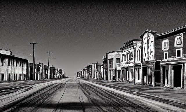 Eerie AI Image of a Deserted Ghost Town