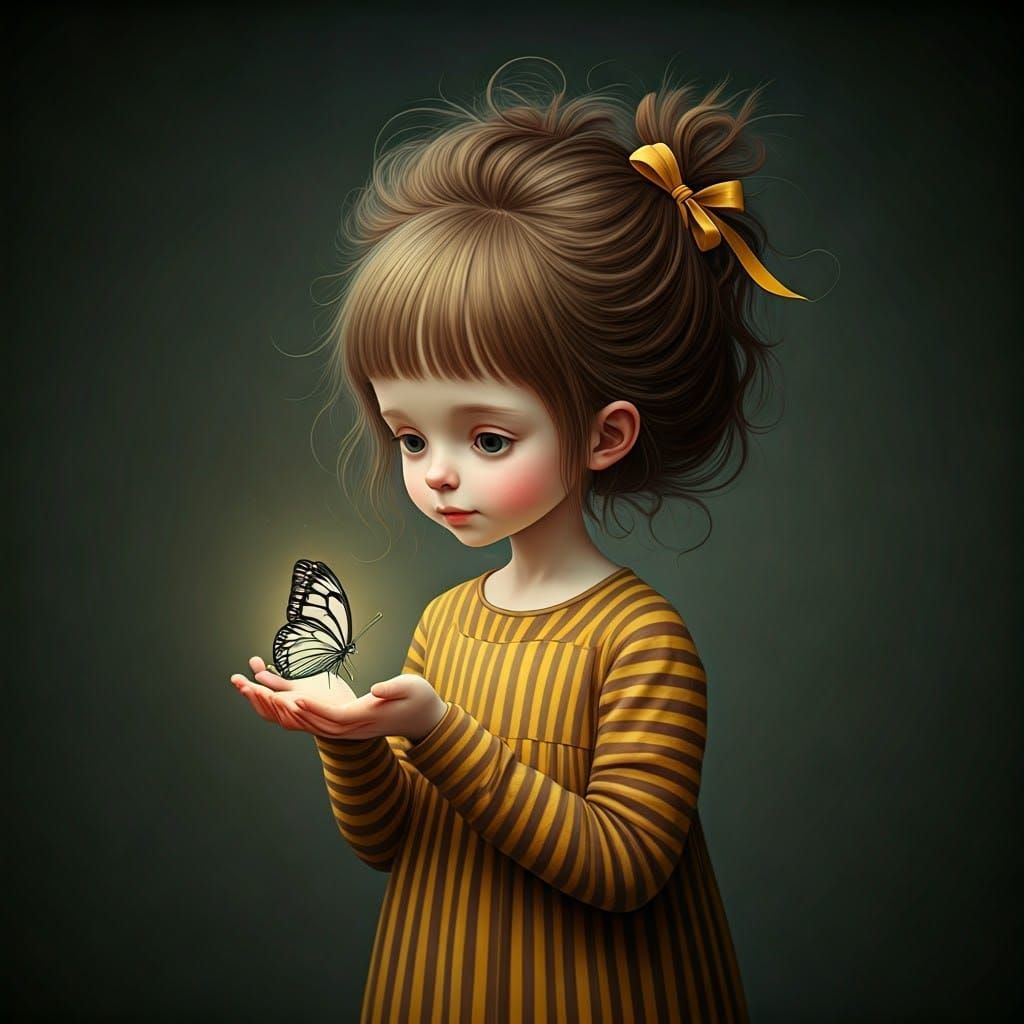 Girl with Butterfly: A Photorealistic Surreal Portrait