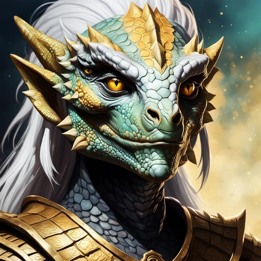 Detailed Argonian Female with Golden Eyes