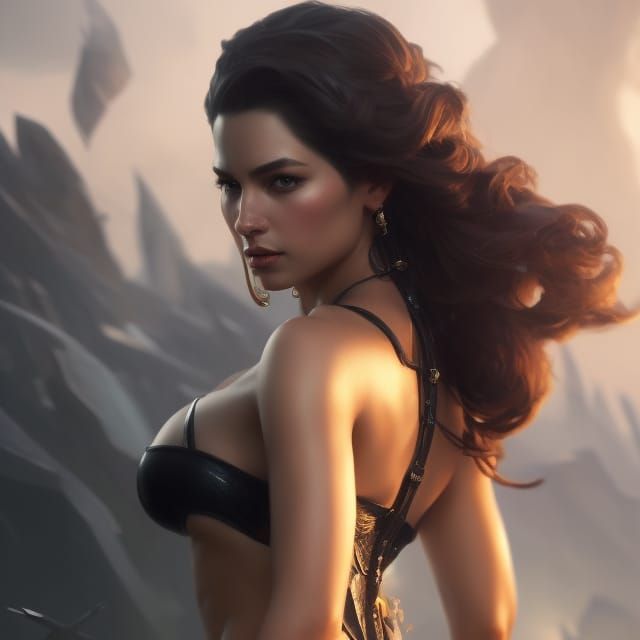 Voluptuous Woman in Dark Fantasy Style