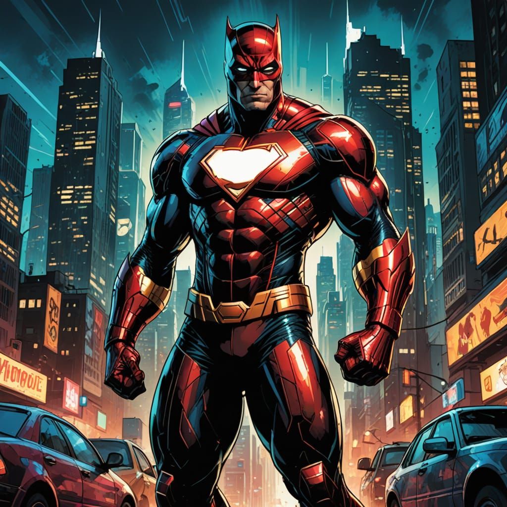 Futuristic Hero Dominates Metropolis in Cinematic Comic Book...