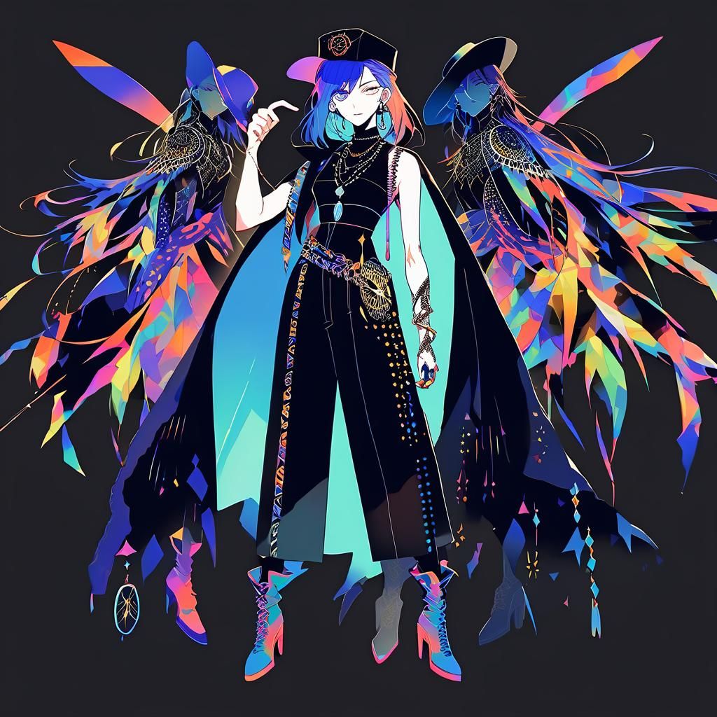 Unique Character Design: Mismatched Fashion and Dreamcatcher