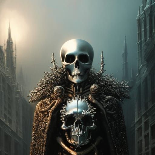 Skull Punk Rock with Snowflake: Dark Fantasy Art