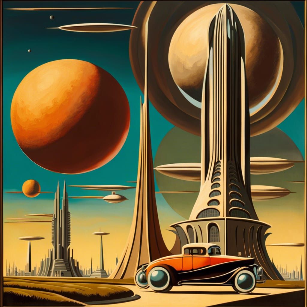 Surreal Landscape in Giorgio de Chirico Style