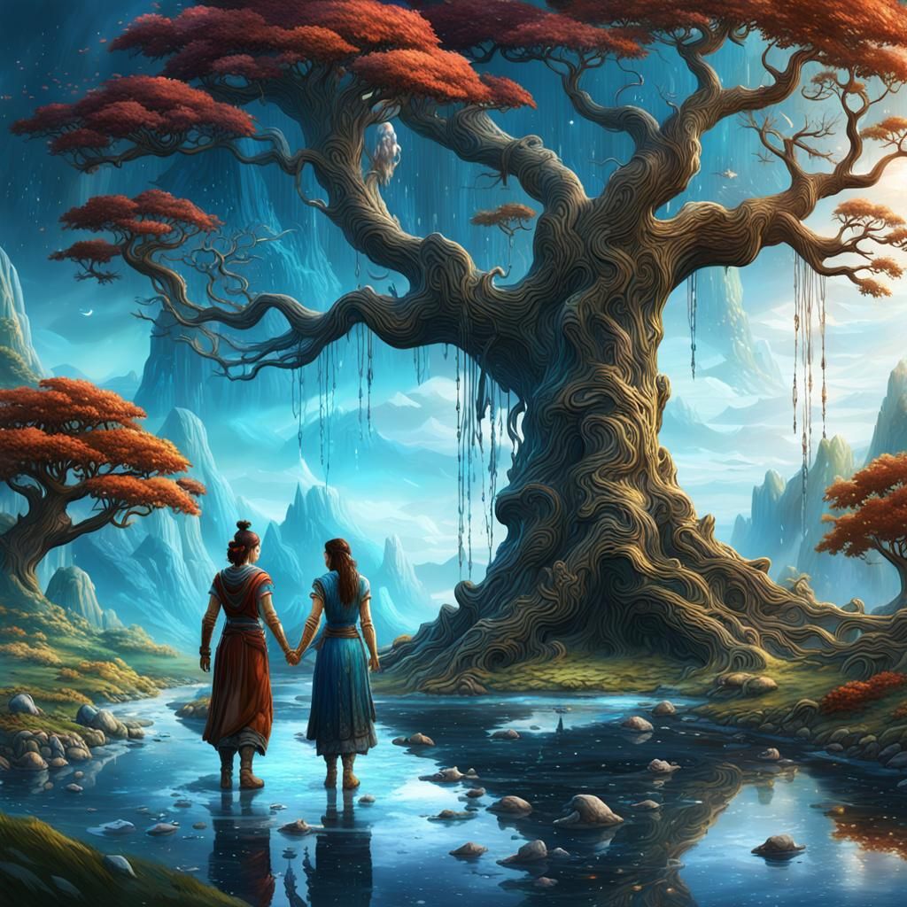 Naiee and Naia at the Tree of Life