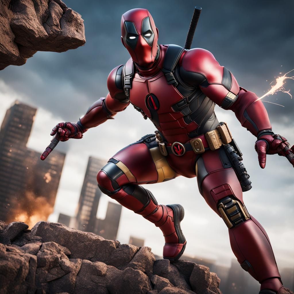 Deadpool and Iron Man Fusion: Detailed Digital Art
